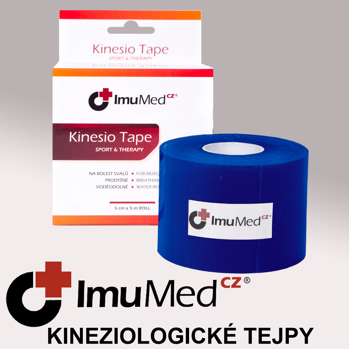 ImuMedCZ Kinesio Tape, tejpovací páska  modrá 5 cm x 5 m
