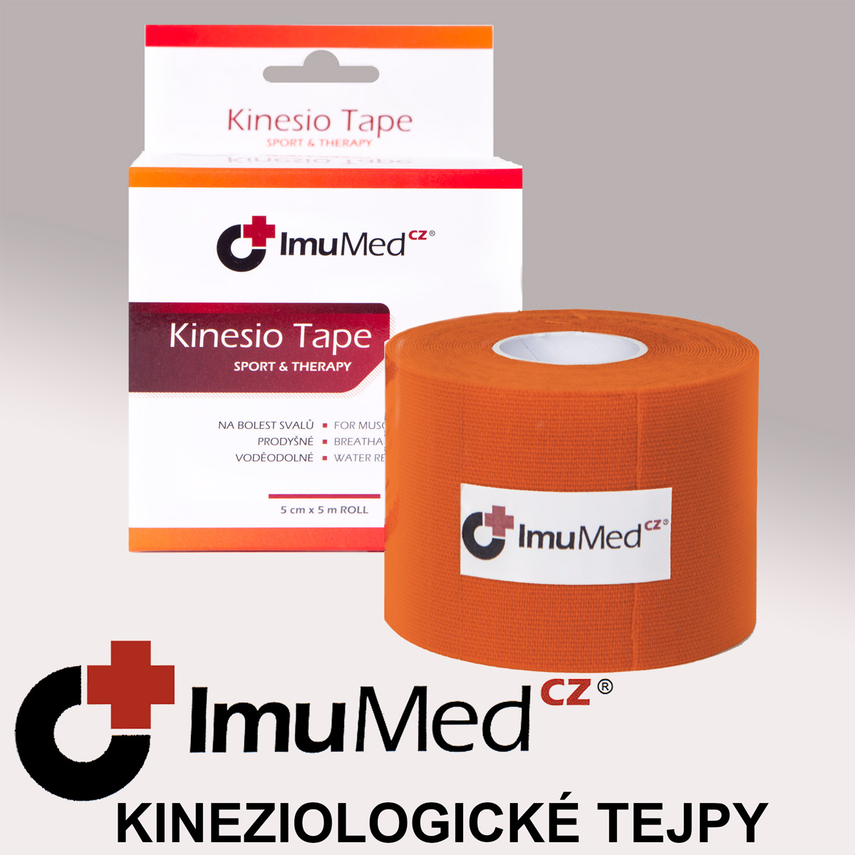 ImuMedCZ Kinesio Tape, tejpovací páska oranžová 5 cm x 5 m