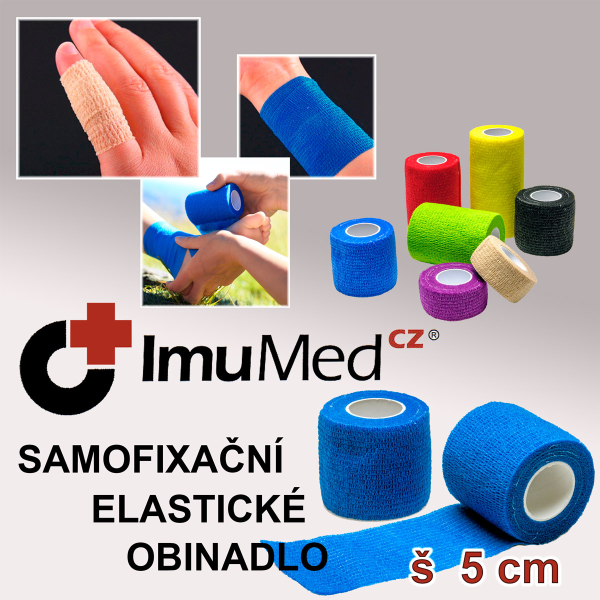  samofixační elastické obinadlo 5 cm x 4,5 m MODRÁ barva